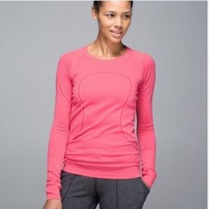 Pink Lululemon Swiftly Tech Long Sleeve